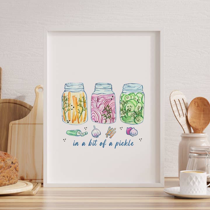 Dans le pétrin - Impression d'art aquarelle pour la vente par Moonlight Makers