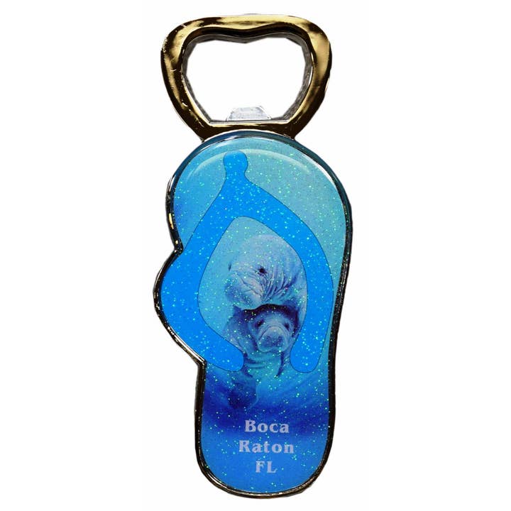 Bottle Opener Magnet - Manatee 4" for wholesale by Sea Creations