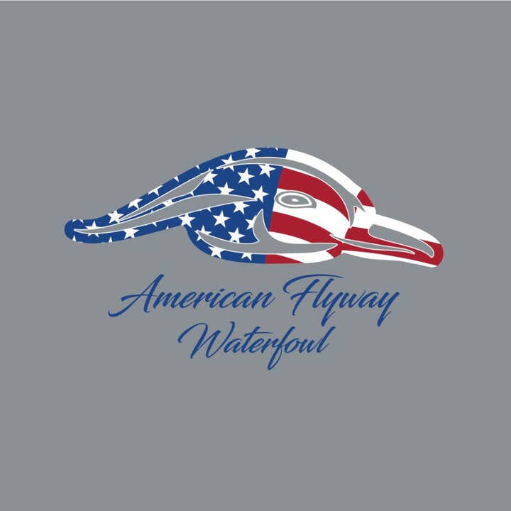 Stars and Stripes Tee - Grey for wholesale by American Flyway Waterfowl