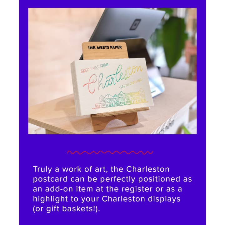 INK MEETS PAPER - Wholesale Postcard - Greetings from Charleston, SC - postcard - Local Love4