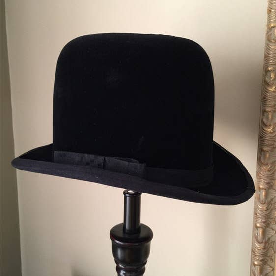 Large Crushed Velvet Bowler Hat Lamp Shade for wholesale by Monahan Papers