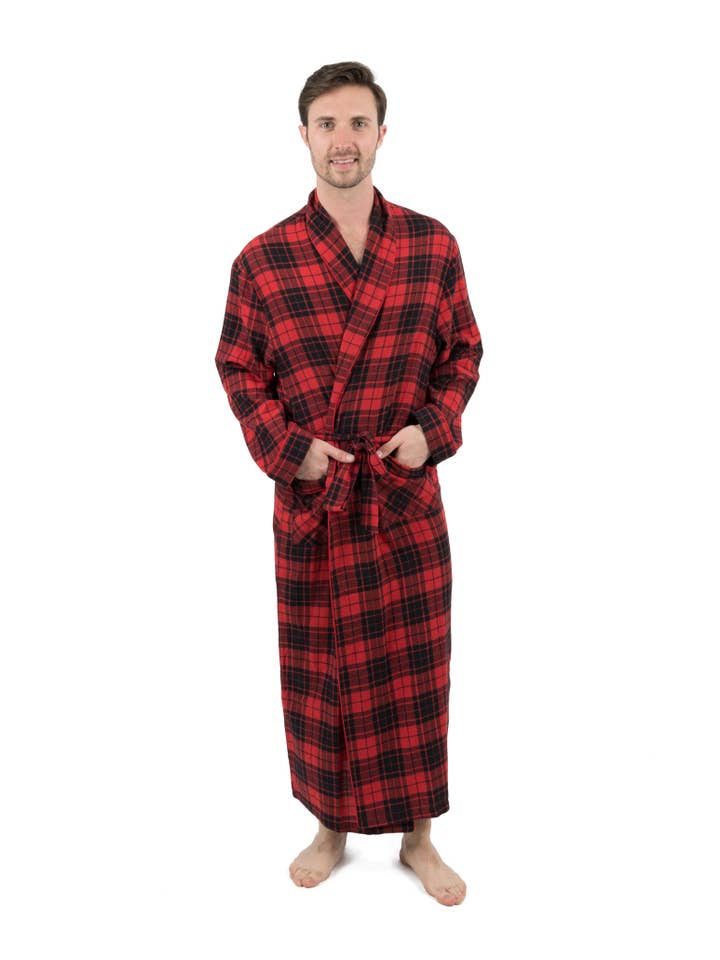 Leveret Pajamas - Wholesale Robe - Men's - Mens Flannel Robe for Winter
