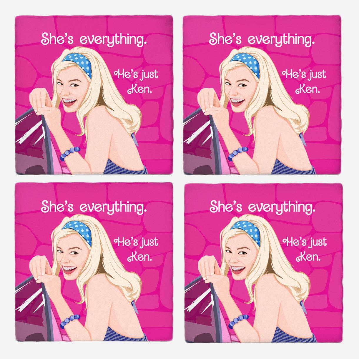 Versatile Coasters Canada - Wholesale Coasters - Barbie Themed Absorbent Ceramic Coasters2