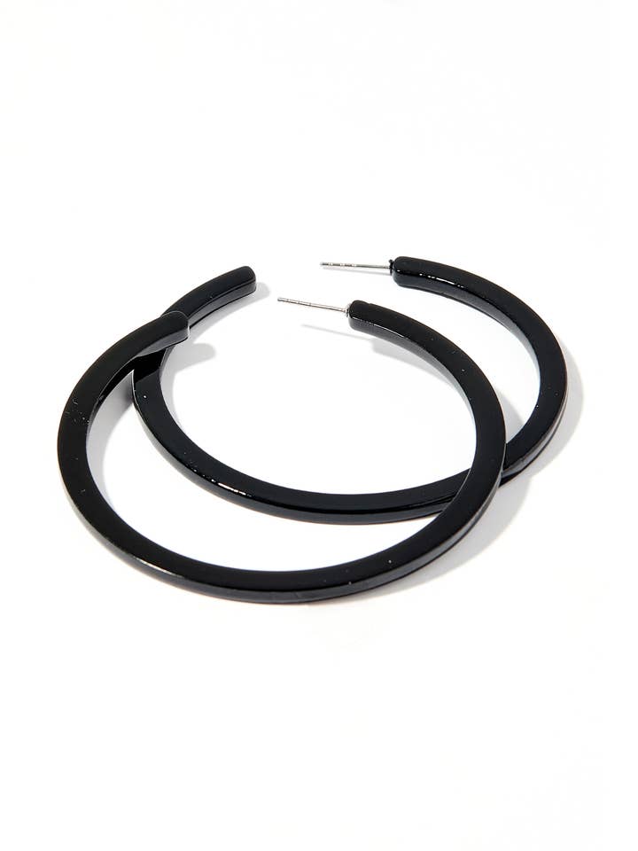 Holly Mega Hoop-örhängen - Äkta Svart för wholesale av LINNY CO