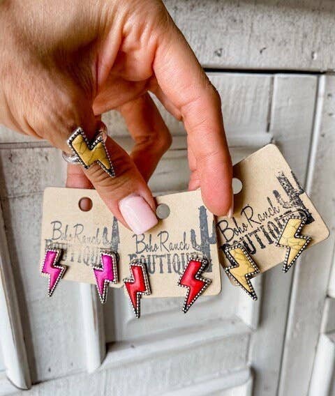 Boho Ranch Shop - Wholesale Stud/Post Earrings - Western Lightning Bolt Thunder Earrings5