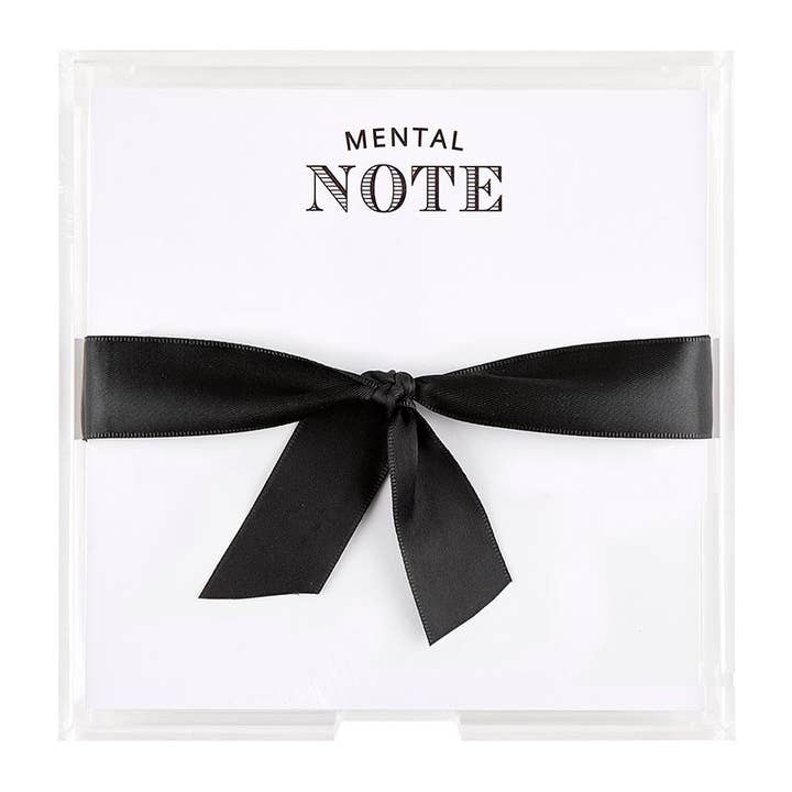Square Notepaper in Acrylic Tray - Mental Note for wholesale by Santa Barbara Design Studio by Creative Brands