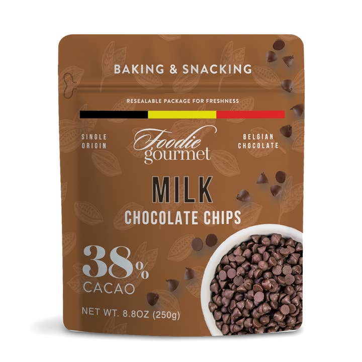 Foodie Gourmet Belgian Milk Chocolate Chips 38% Cacao 10kg for wholesale by Alta Gama Foods