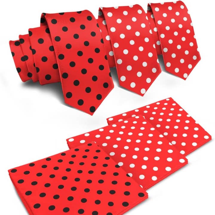 Polka Dot Stropdas & Pochet (Multipacks) van Vittorio Farina voor wholesale door Dubal Brothers