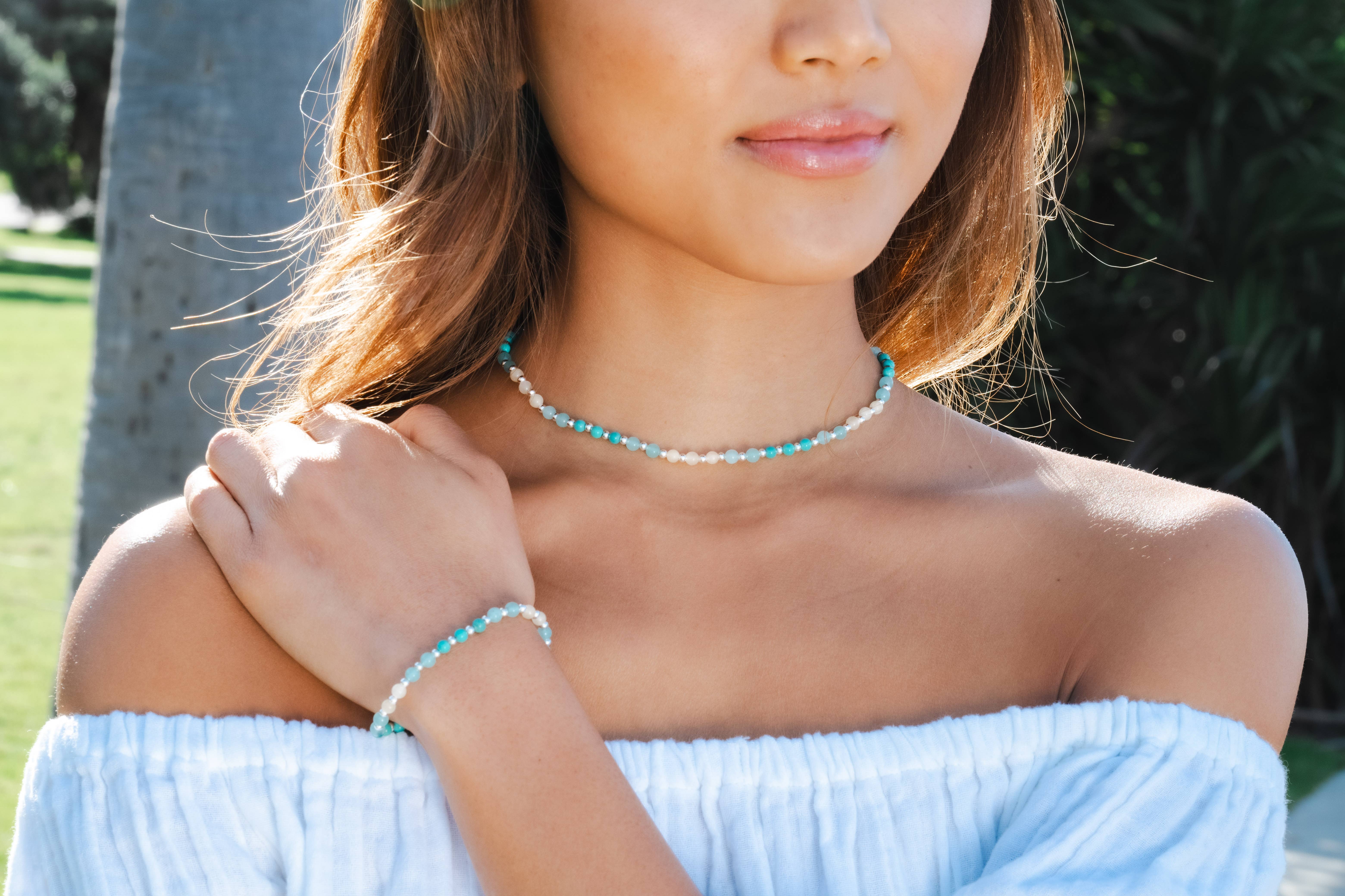 Lotus and Luna - Wholesale Beaded Bracelet - Anti-Anxiety + Healing 4mm Healing Bracelet (Silver)2