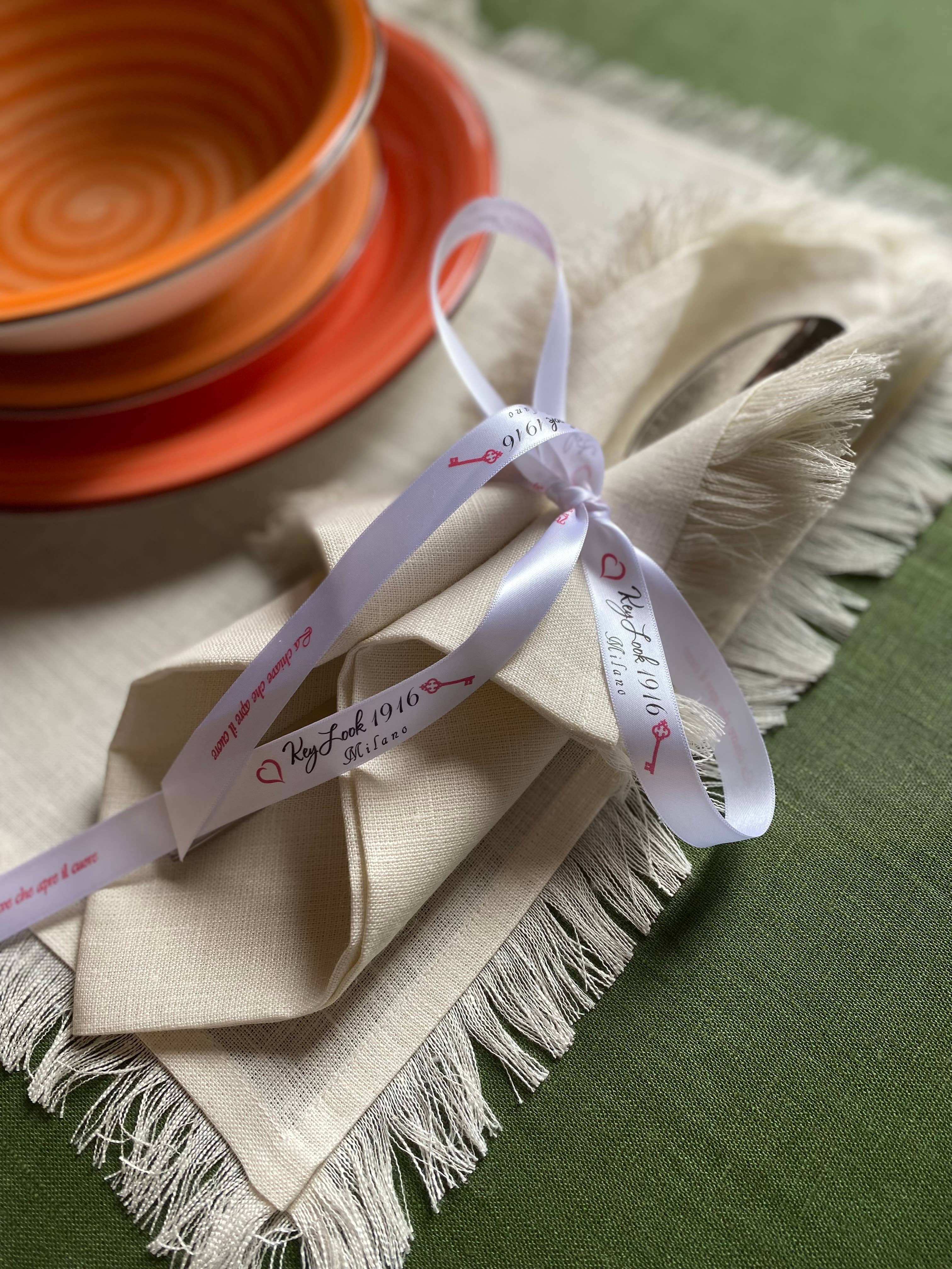 KEY LOOK1916 MILANO - Wholesale Dinner & Cloth Napkin - Linen napkins with fringes12