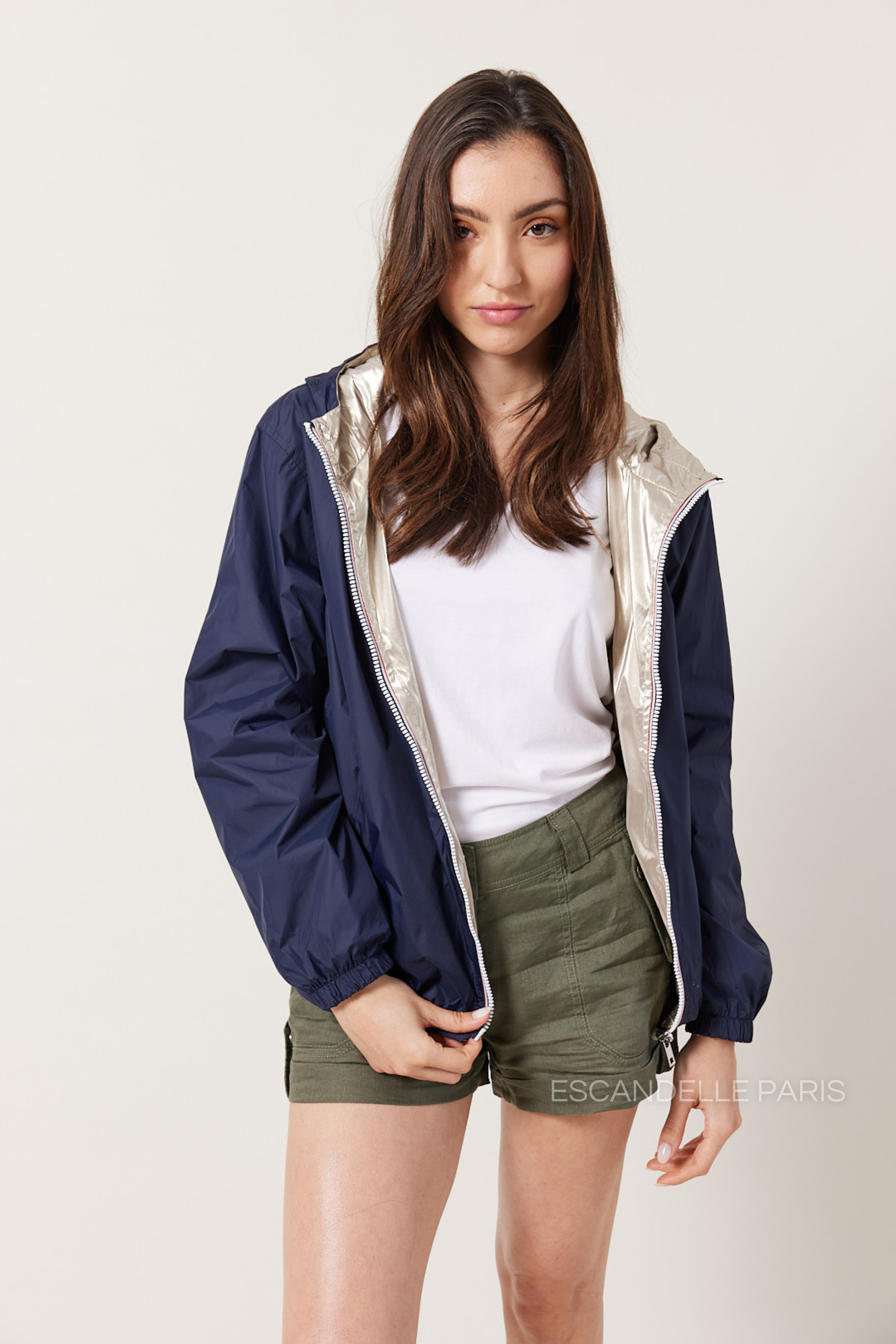 Escandelle Paris - Wholesale Parka - Women's - Short Reversible Waterproof Solid Parka28