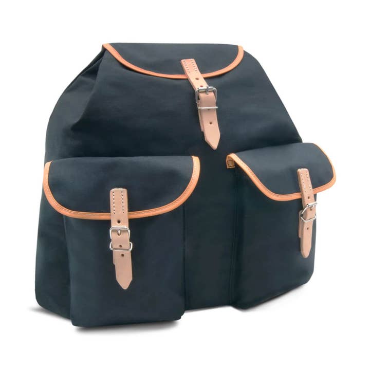 “Kuwait” fabric hunting backpack | color: blue for wholesale by Thielemann Leather Manufacturer