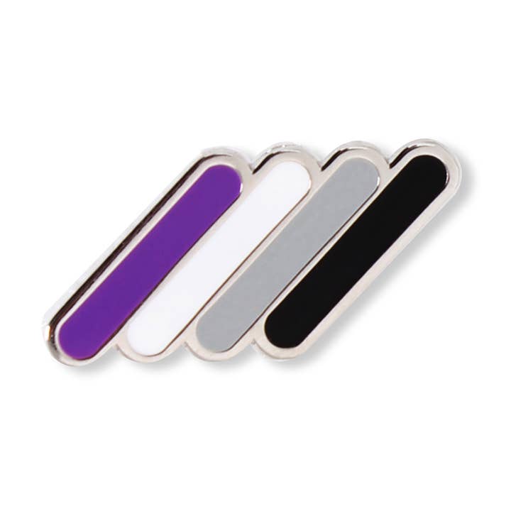 Pride asexual stripes enamel pin for wholesale by Compoco
