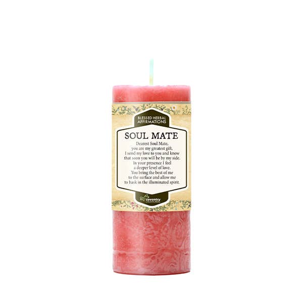 Coventry Creations - Wholesale Pillar Candle - Affirmation Soul Mate Candle
