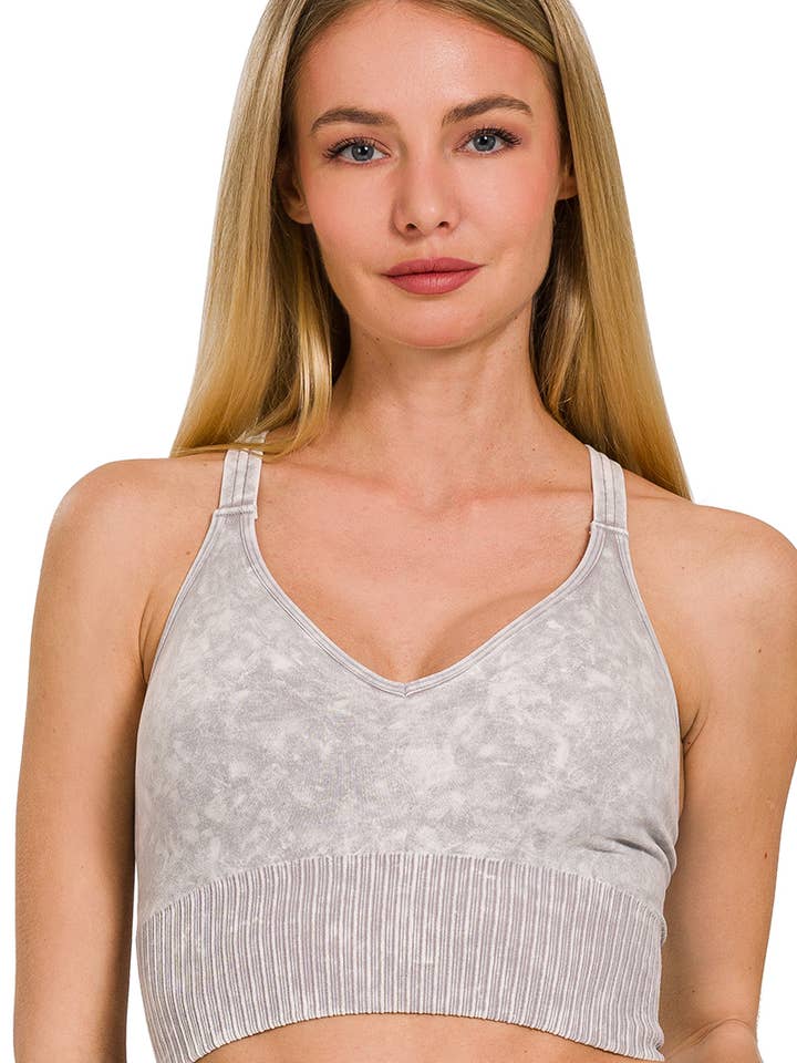 .SI-24159 Washed Seamless Cross Back Bra for wholesale by 42POPS