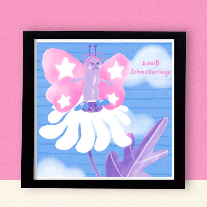 Risografia Quadrada Merda de Borboletas por atacado de Jenne Grassmann