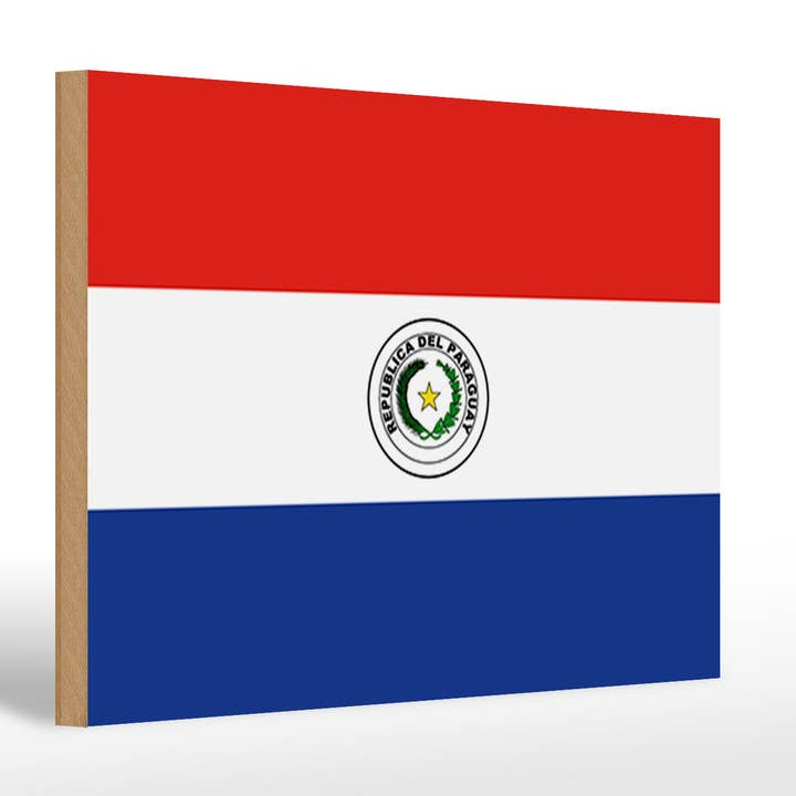 Cartel de madera con la bandera de Paraguay, 30 x 20 cm, bandera de Paraguay para venta al por mayor de Femer