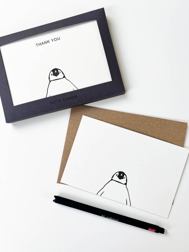 Penguin Correspondence Notecard Set | Set of 10 for wholesale by Penguin Ink