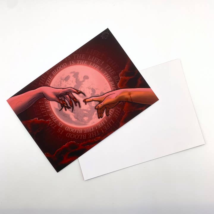 Enthralledyet Illustration – wholesale Art print – Blood Is The Life - Gothic Dracula Vampire A6 Print 1