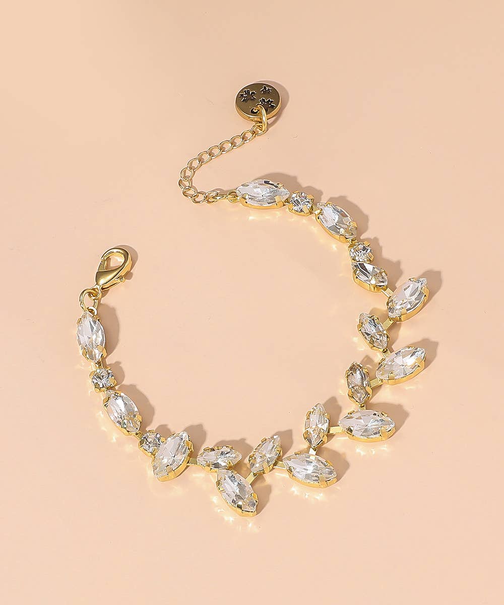 Blossom bijoux – wholesale Länkar och kedjearmband – Blomstersmycke armband med strass 25AHBR0047