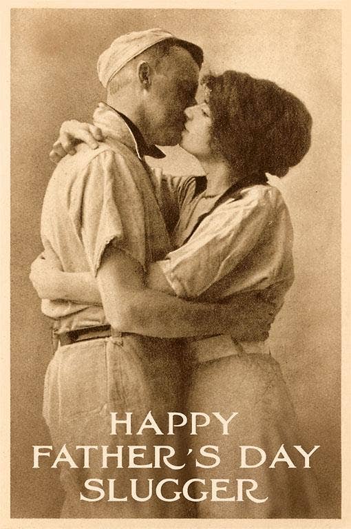 Found Image Press - Wholesale Postcard - Postcard DD-84 Happy Father's Day, Slugger0