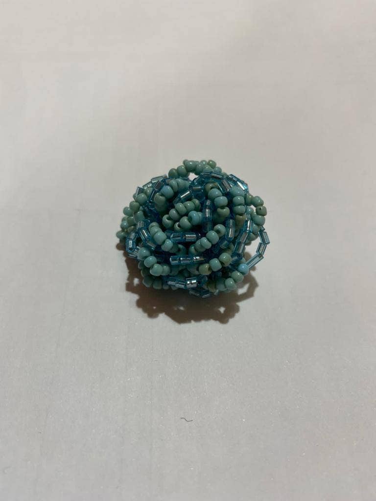 Bijondo - Wholesale Cocktail/Statement Ring - Elegant Glass Bead Flower Ring, costume jewelry10