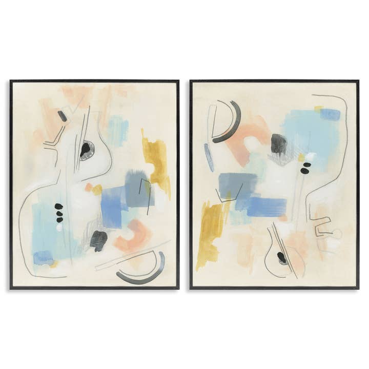 Pastellformer Linjer Lappar Inramad Konst för wholesale av Stupell Industries