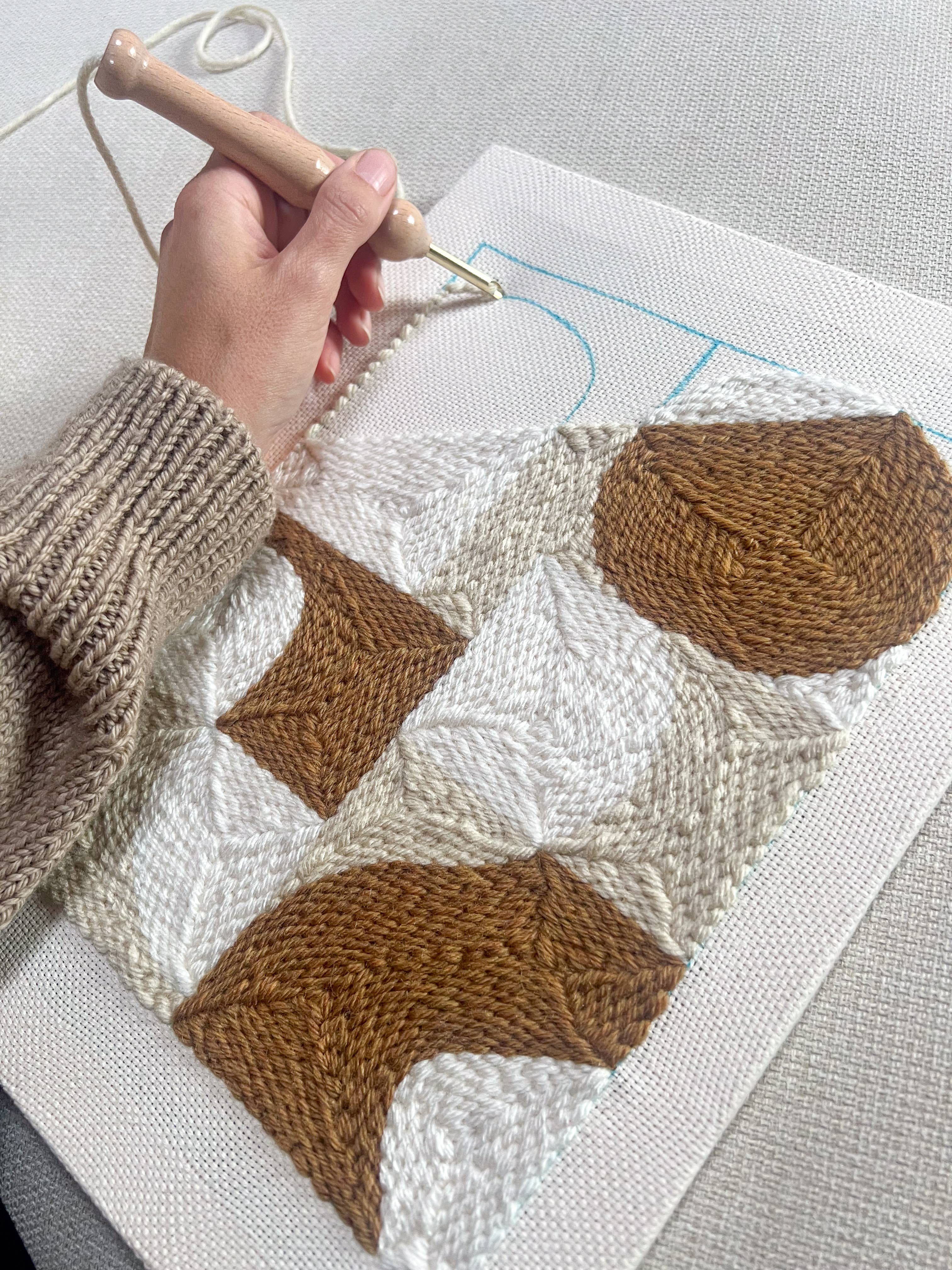 Both Hands Crafts - Wholesale DIY Craft Kit - "Fractal" - Beginner Punch Needle Kit - Wall Art3