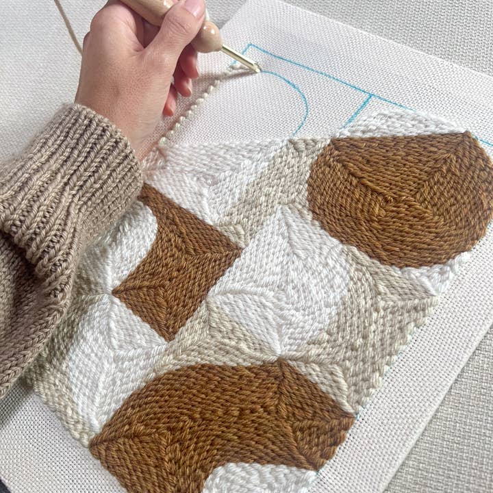 Both Hands Crafts - Wholesale DIY Craft Kit - "Fractal" - Beginner Punch Needle Kit - Wall Art3