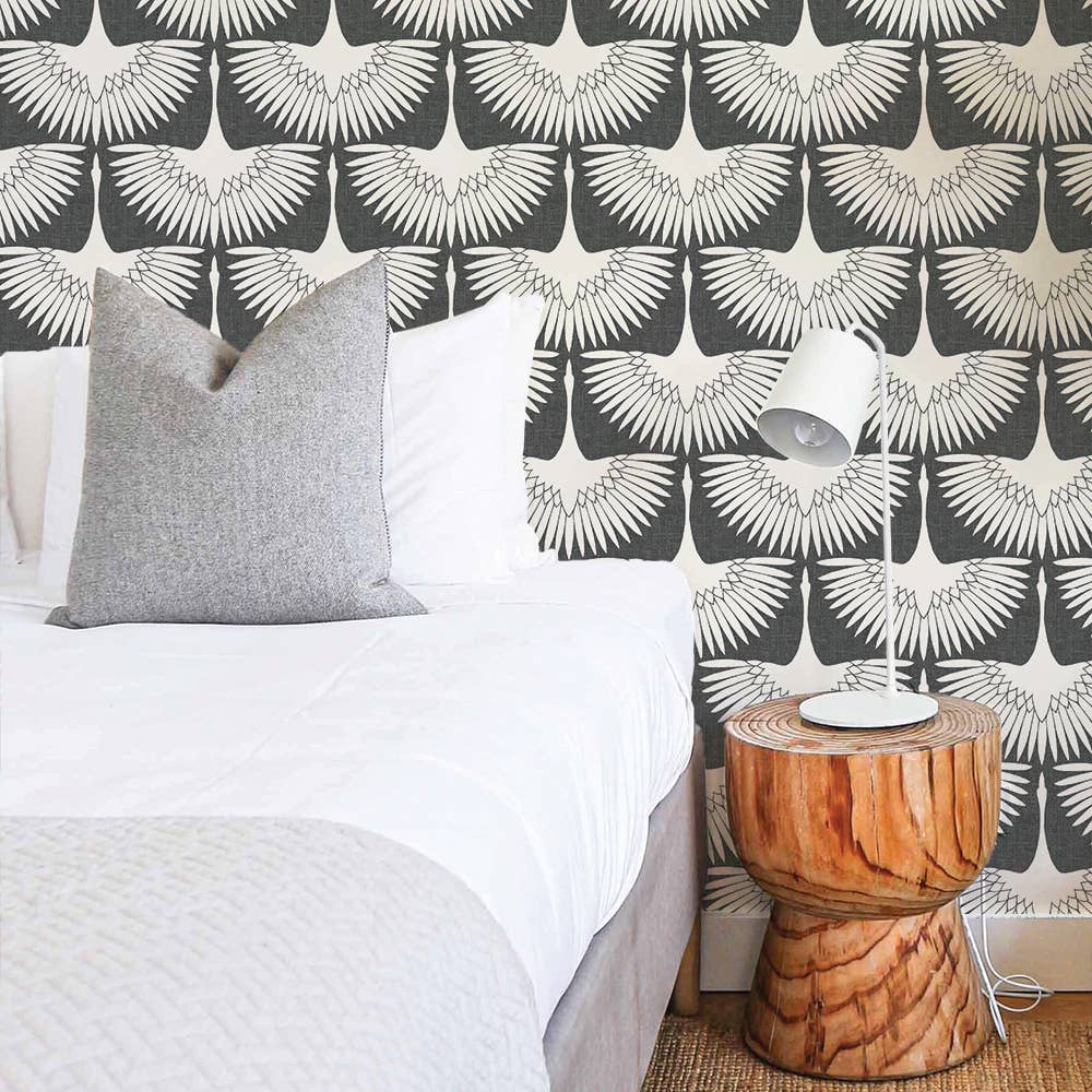 Feather Flock Storm Peel and Stick Wallpaper, 56 sq. ft. for wholesale on Faire1