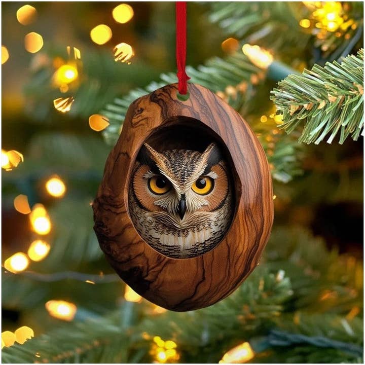 Acrylic Christmas Tree Ornament Flat Print Hanging Decor for wholesale by FurDecoration