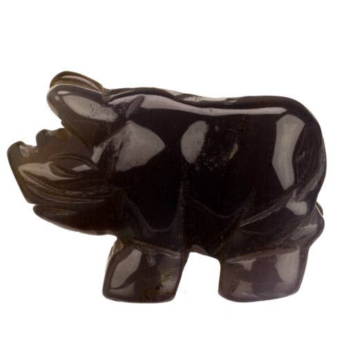 Grabado rinoceronte, 40 mm, ágata gris para venta al por mayor de EHAWA