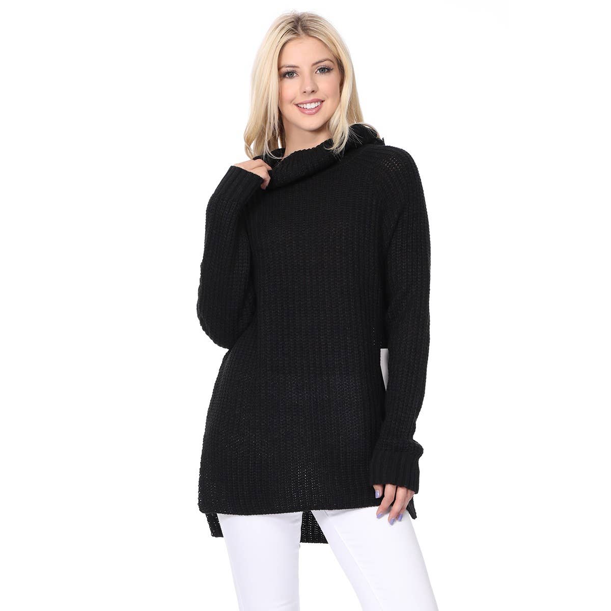 Mak – wholesale Tunic sweater – Women’s – Women's Long Sleeve Turtleneck Pullover Tunic Sweater MK36600