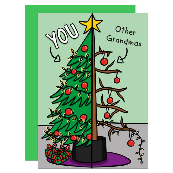 Carte A6 Diviser le Sapin de Noël Grand-mère pour la vente par TeePee Creations