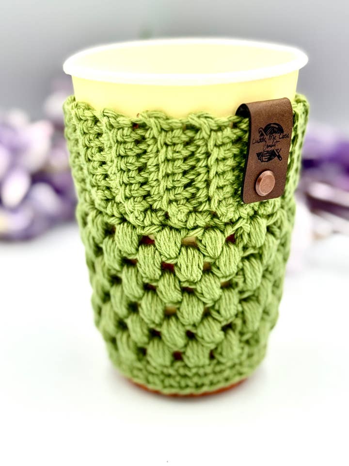 Sage Cup Cozy for wholesale by Cuddle Me Close Crochet