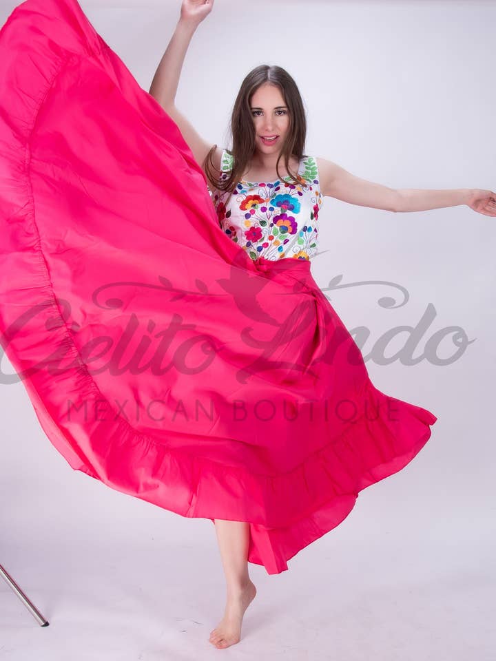 Mexican Folklorico Hot Pink Solid Nederdel for engroshandel hos Cielito Lindo