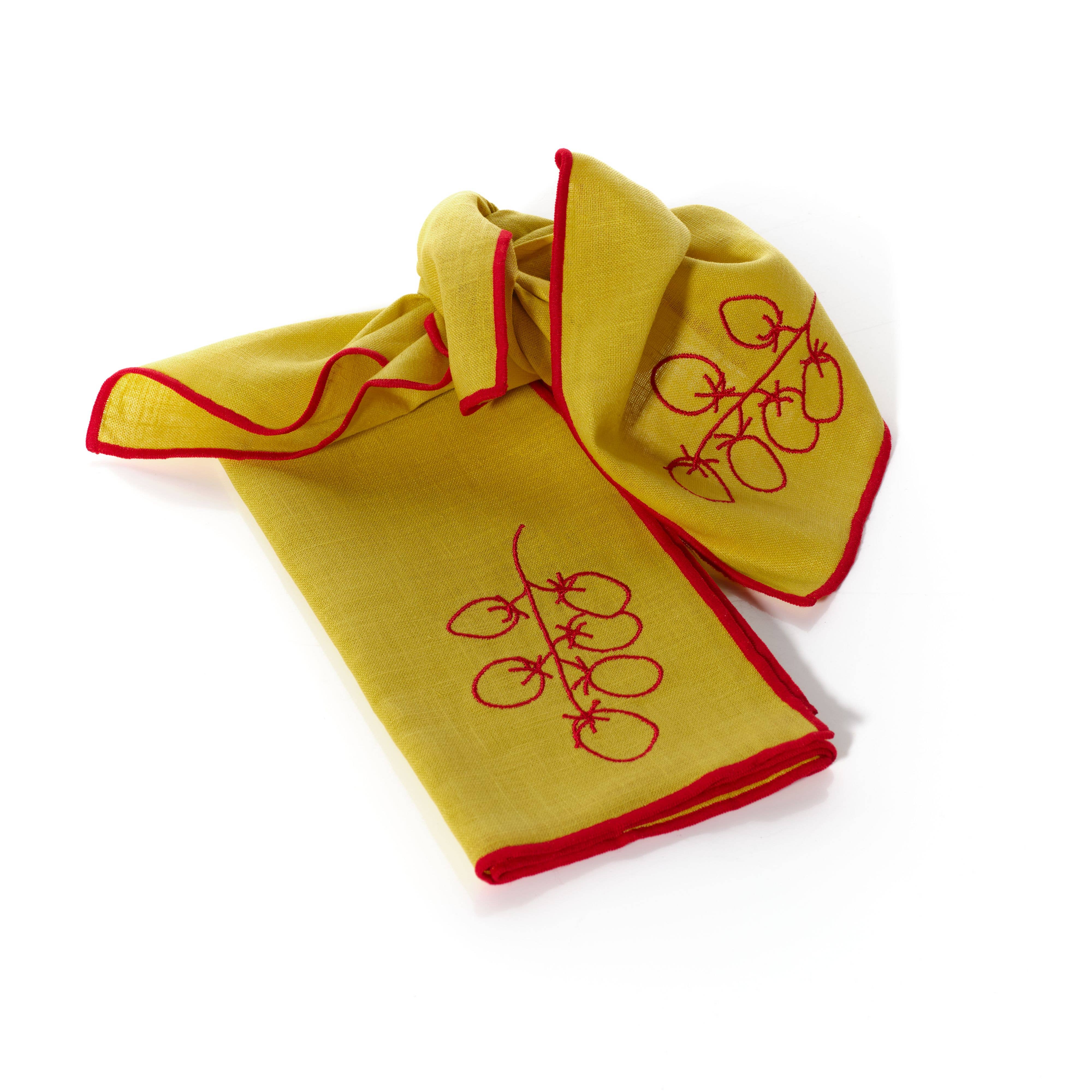 MÆGEN - Wholesale Dinner & Cloth Napkin - Linen Blend Napkins - Vine Tomatoes (Set of 2)1