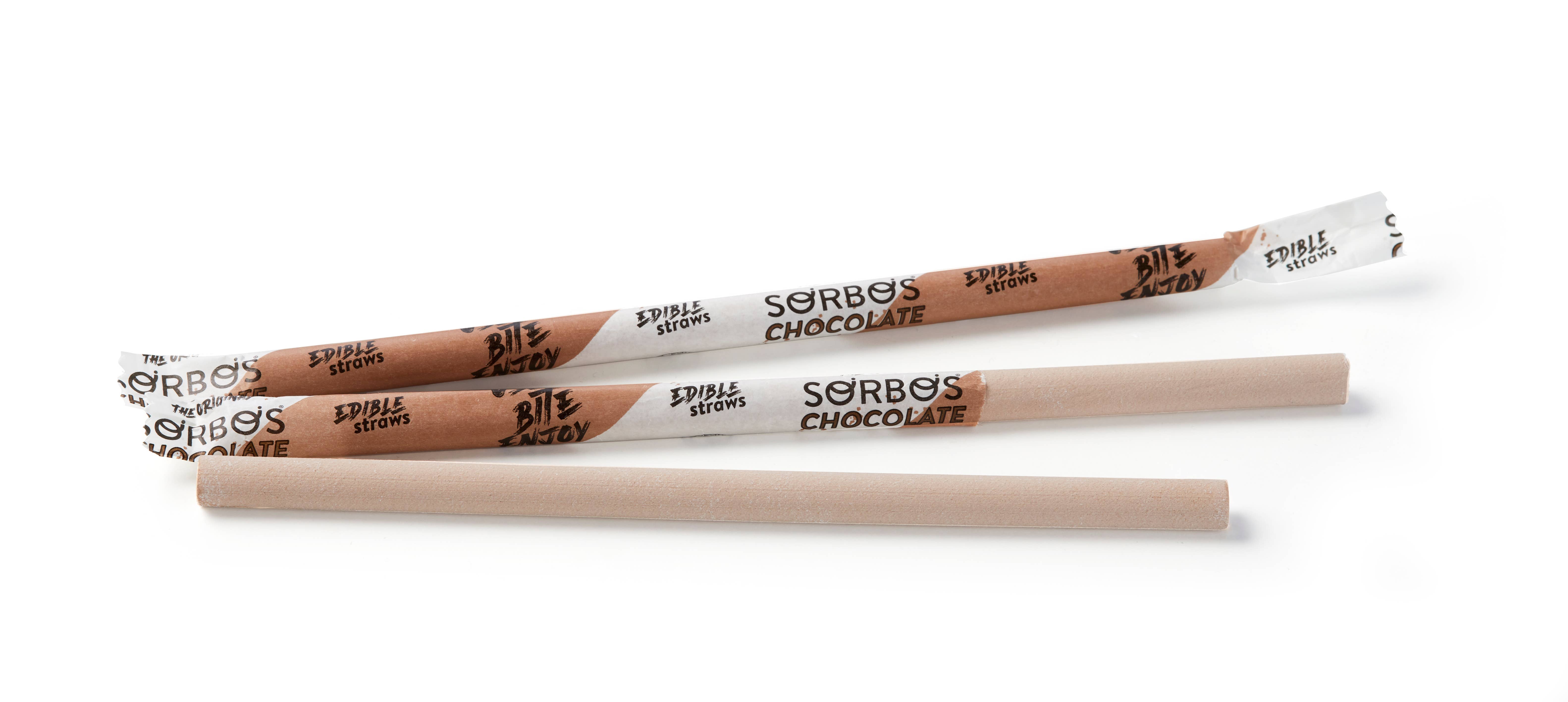 SORBOS Edible Straws - Wholesale Drinking Straw - SORBOS Chocolate Flavour Edible Straws - Case of 2005