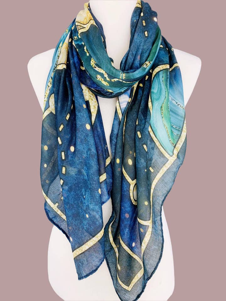 JC071166 Écharpe Planet Art pour la vente par JC Sunny Fashion