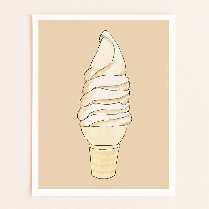 Maple Creemee Ice Cream - Food Print - New England Wall Art for wholesale by Sarah Wormann Art