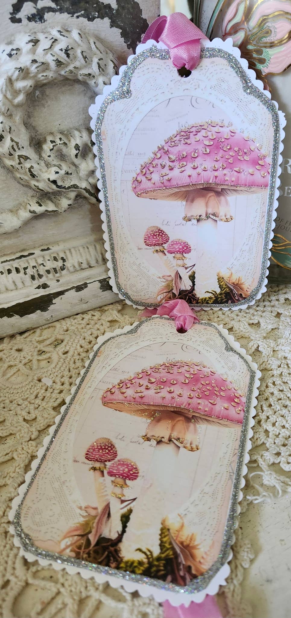 Little Heart Designs - Wholesale Gift Tag - Gift Tag Pink Mushroom0