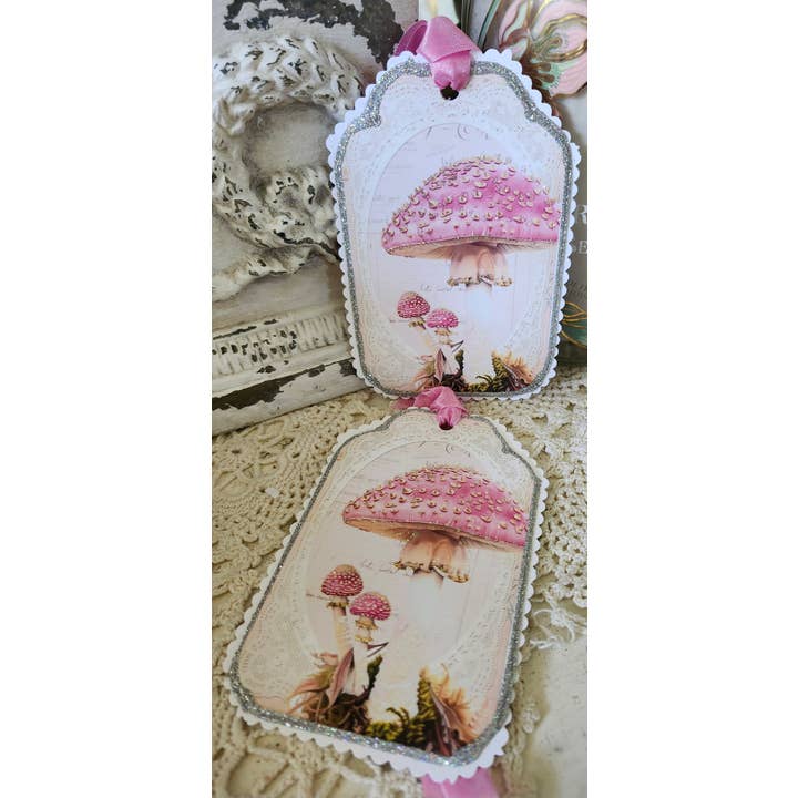 Little Heart Designs - Wholesale Gift Tag - Gift Tag Pink Mushroom