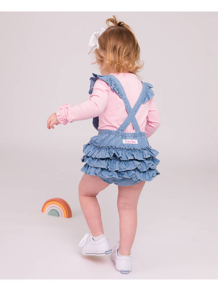 Blue Baby Girls Light Wash Denim Flutter Overall Romper
for wholesale on Faire7