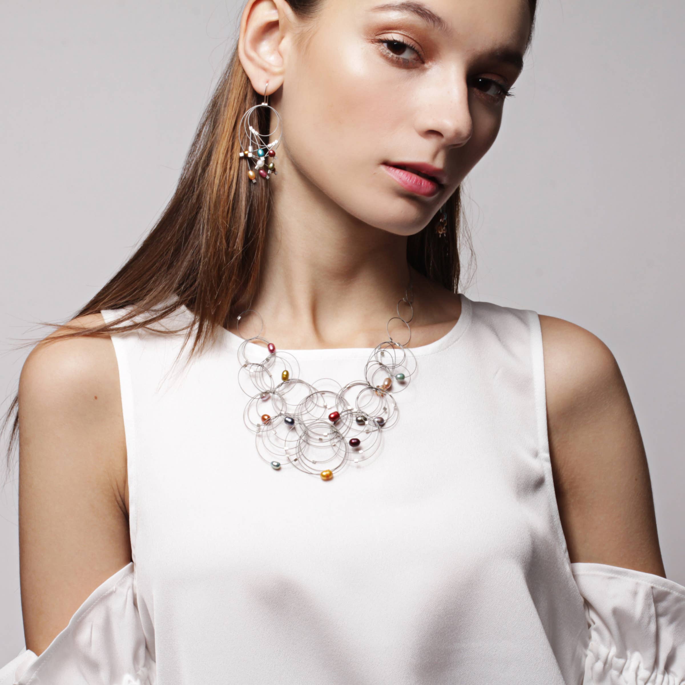 Meghan Patrice Riley – Colar de elos e correntes por atacado – Colar Flow de 18"14