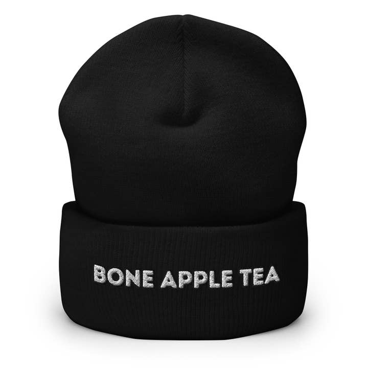 Beanie met manchet van Bone Apple Tea - Beanie met Pun Statement van Bone Appetit voor wholesale door The Beanie Shop