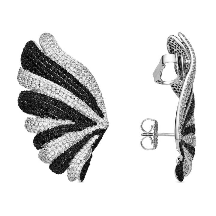 Pendientes Luxenter de Plata de Ley 925 y Circonita Ónix acabado rodio - Lorwe para venta al por mayor de Luxenter