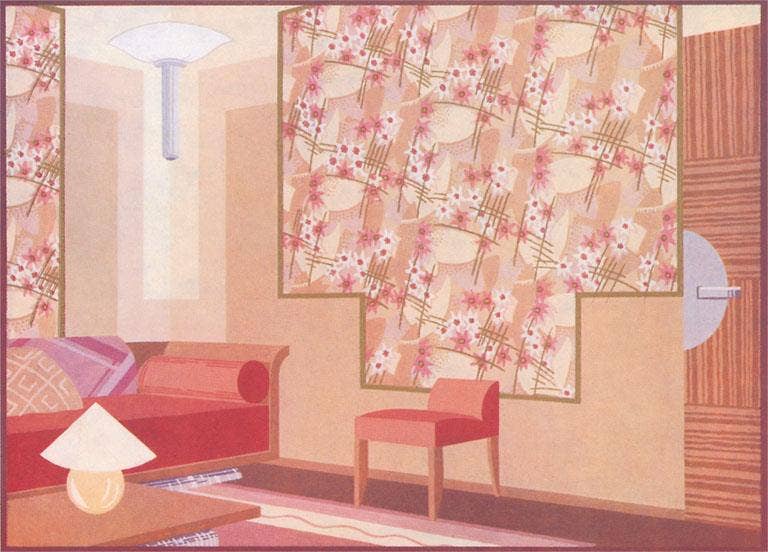 Found Image Press - Wholesale Art Print - Art Print AD-628 Living Room Rendering0