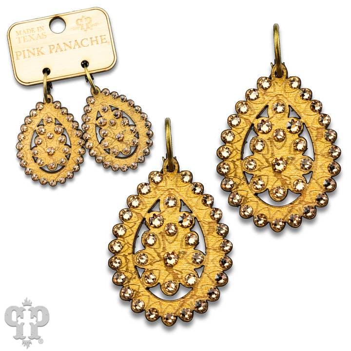 Santa Fe tårdroppeörhänge, liten storlek för wholesale av Pink Panache Brands