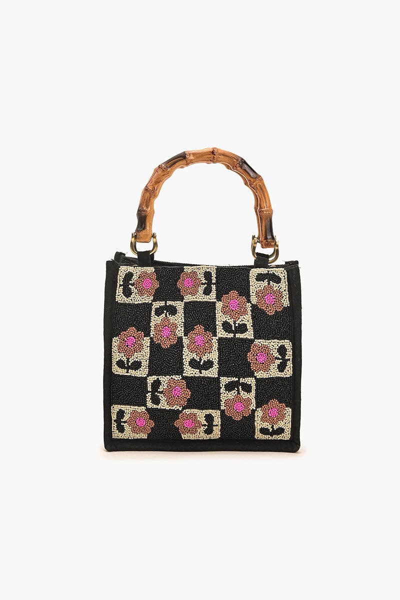 America & Beyond – wholesale Tote bag – Women's – Geo Floral Beaded Hand Tote