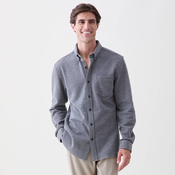 Brian l/s soft rib knit 1 pocket shirt for wholesale by SURFSIDESUPPLY